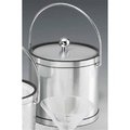 Sharptools Mylar Brushed Chrome 3 Quart Ice Bucket with Chrome Bale Handle Bands and Metal Cover SH342147